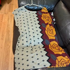 Hot & Delicious  Gray and Brown Floral Dress